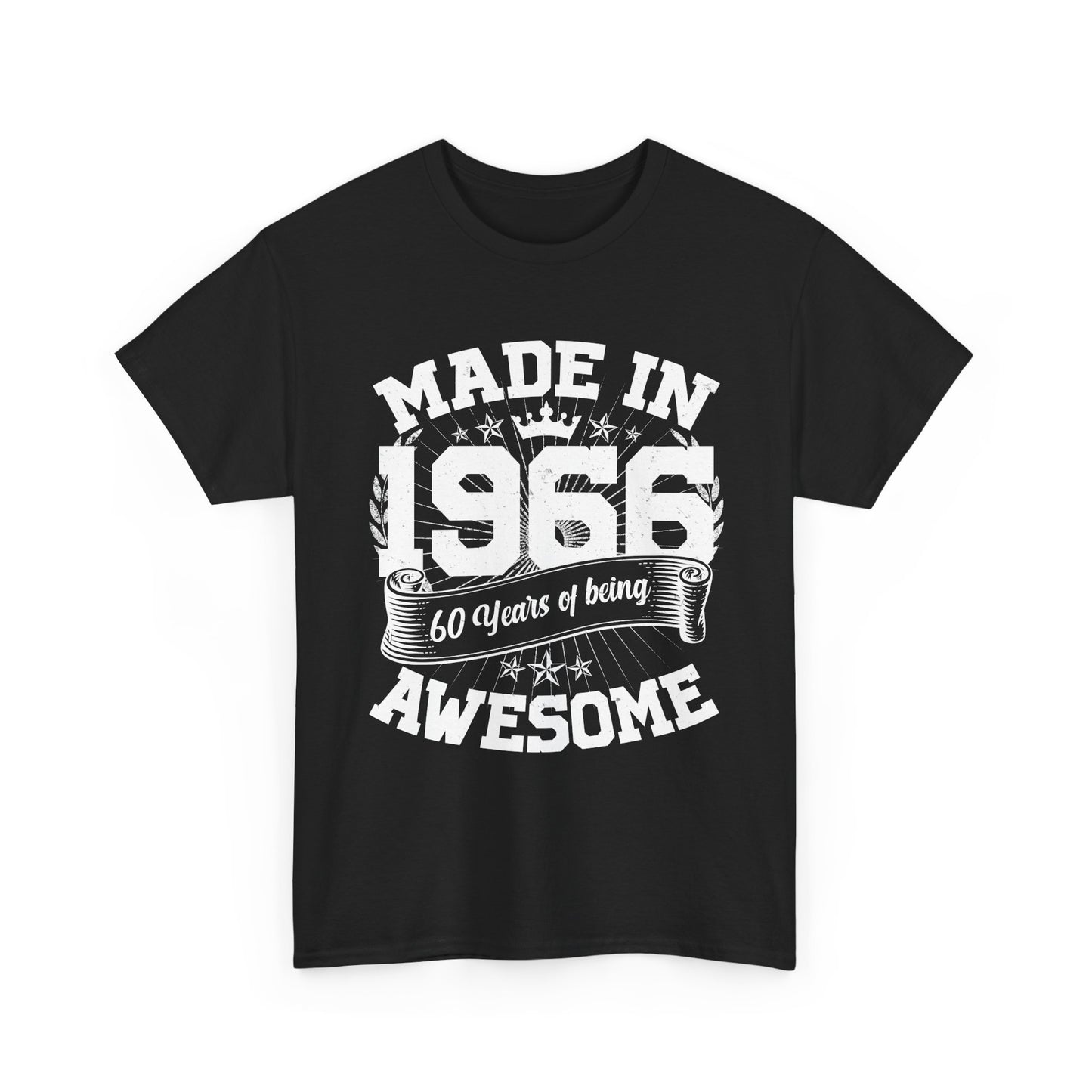 60th Birthday Vintage Crown Made In 1966 60 Years Of Being Awesome T-Shirt