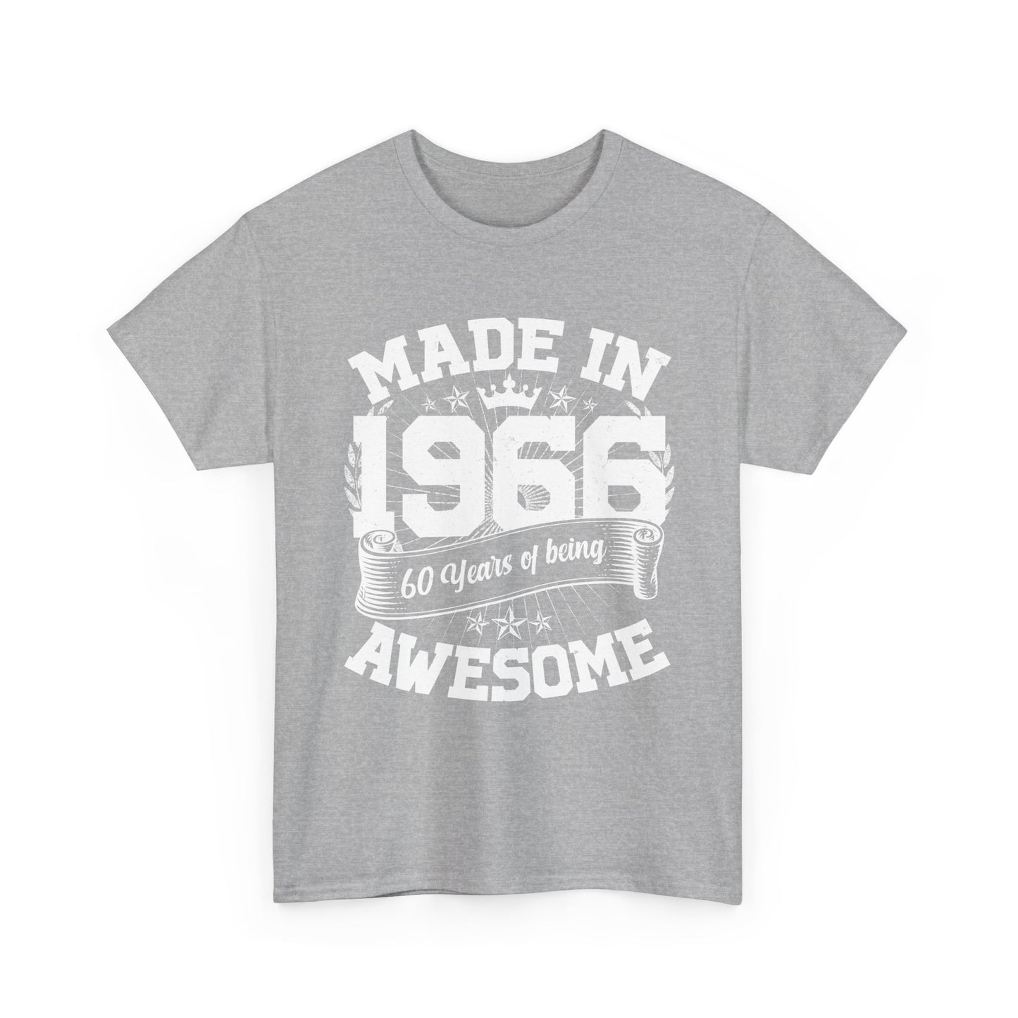 60th Birthday Vintage Crown Made In 1966 60 Years Of Being Awesome T-Shirt