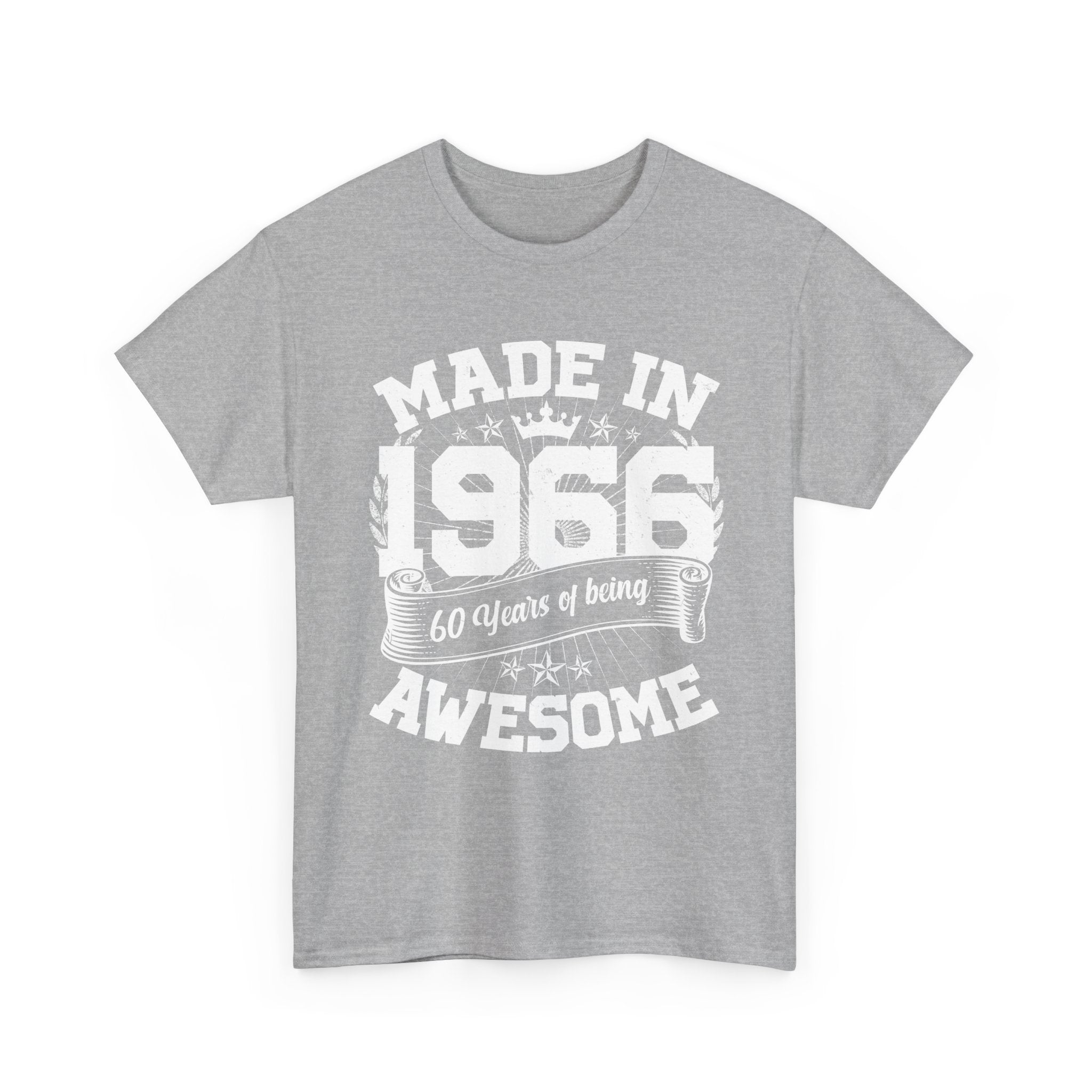 60th Birthday Vintage Crown Made In 1966 60 Years Of Being Awesome T-Shirt