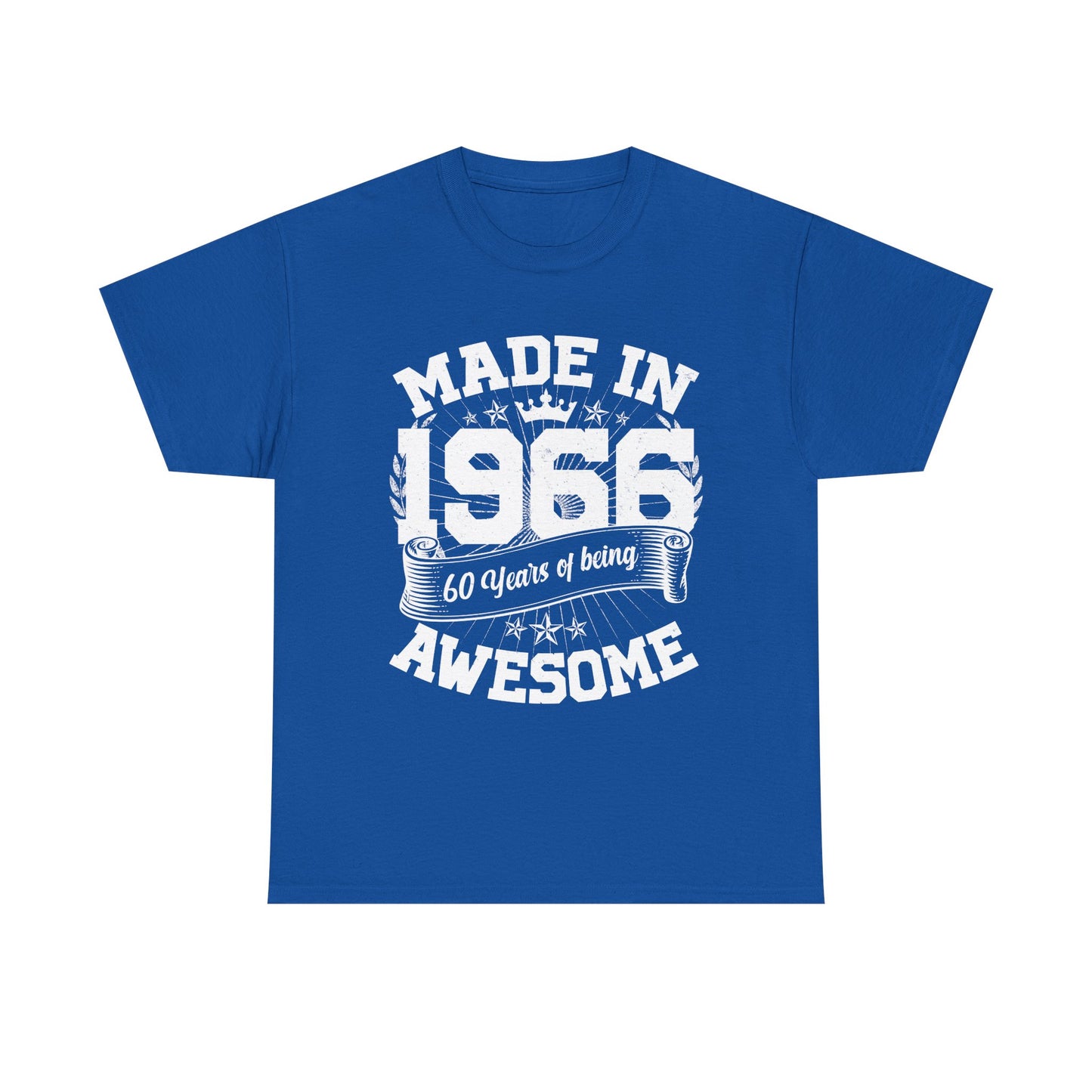 60th Birthday Vintage Crown Made In 1966 60 Years Of Being Awesome T-Shirt