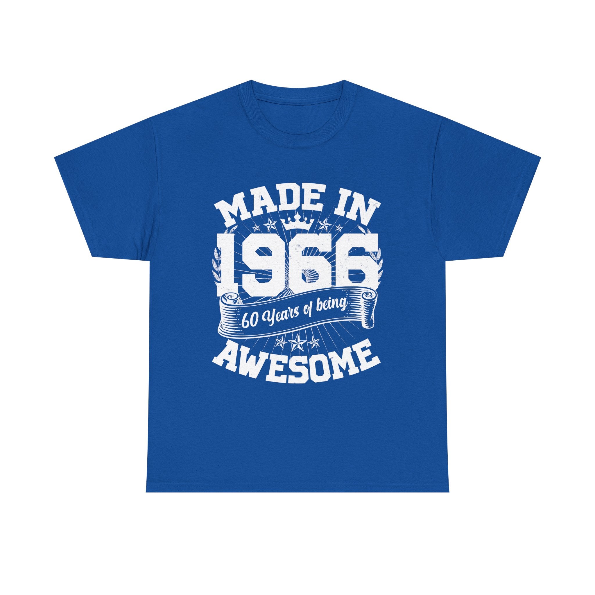 60th Birthday Vintage Crown Made In 1966 60 Years Of Being Awesome T-Shirt