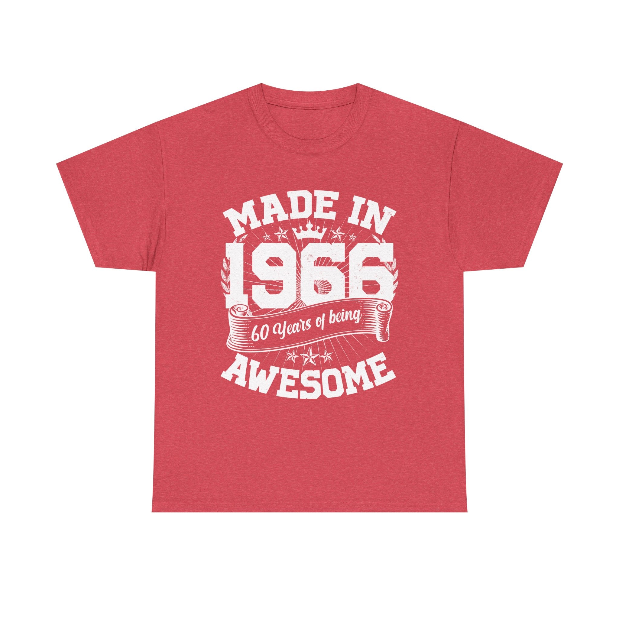 60th Birthday Vintage Crown Made In 1966 60 Years Of Being Awesome T-Shirt