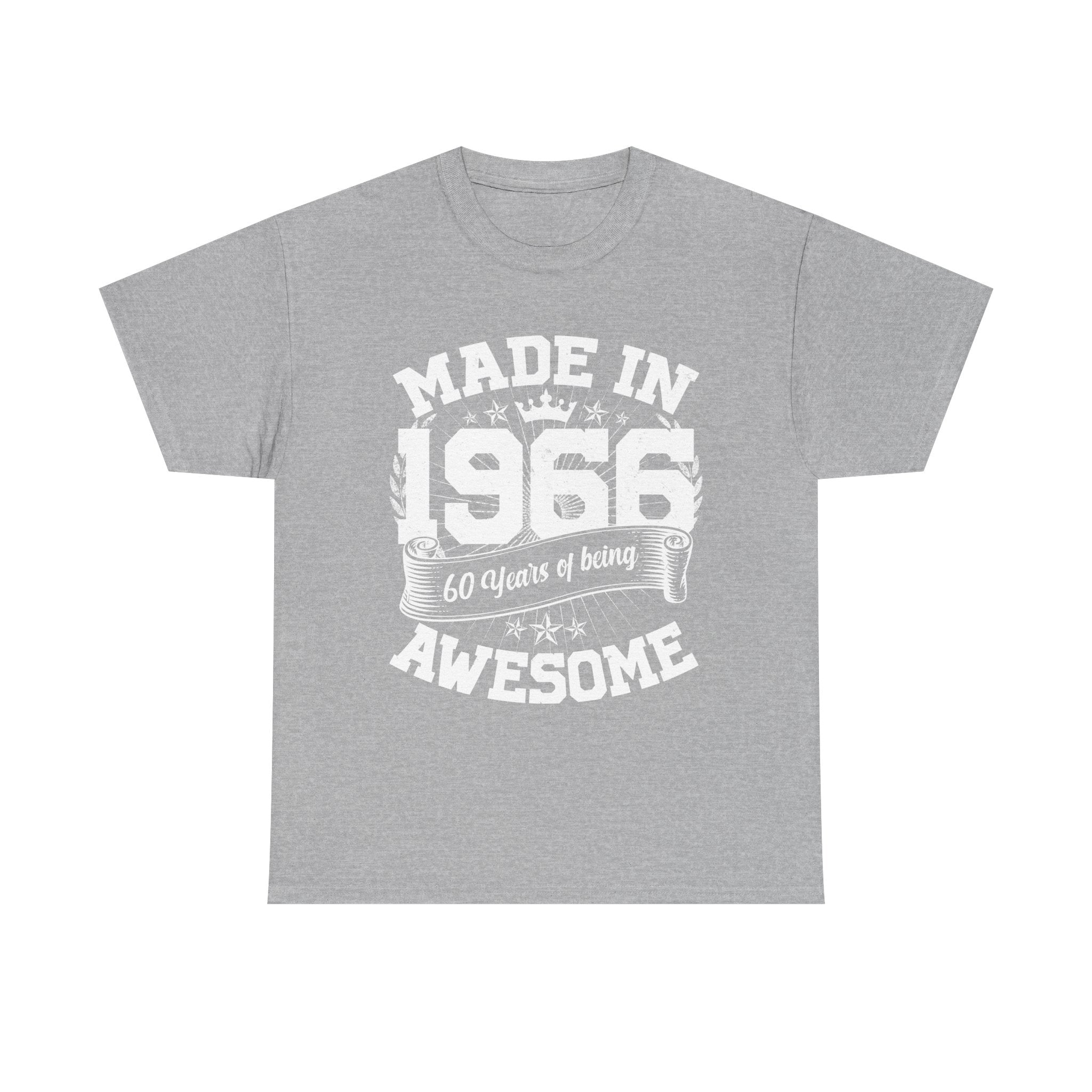 60th Birthday Vintage Crown Made In 1966 60 Years Of Being Awesome T-Shirt