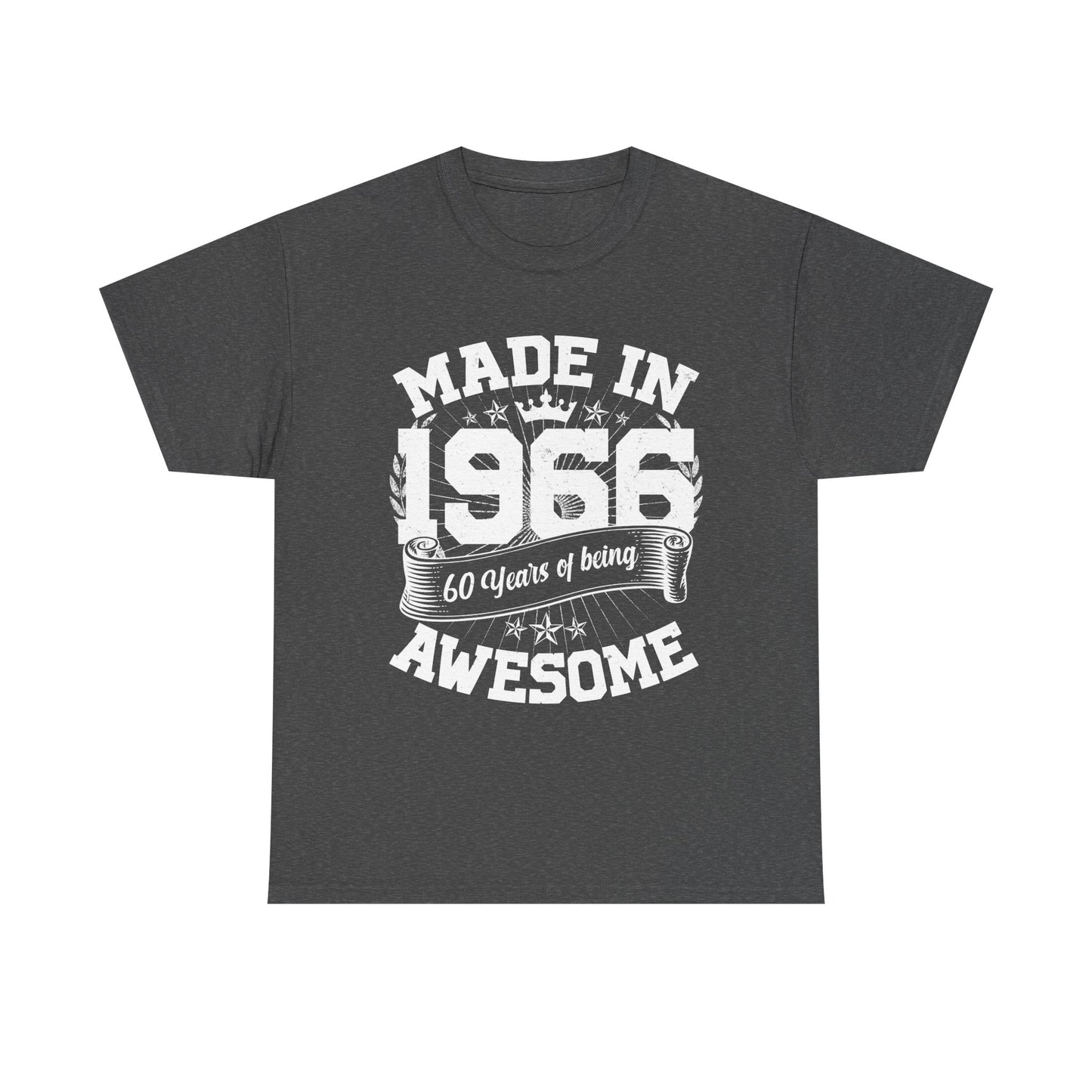 60th Birthday Vintage Crown Made In 1966 60 Years Of Being Awesome T-Shirt