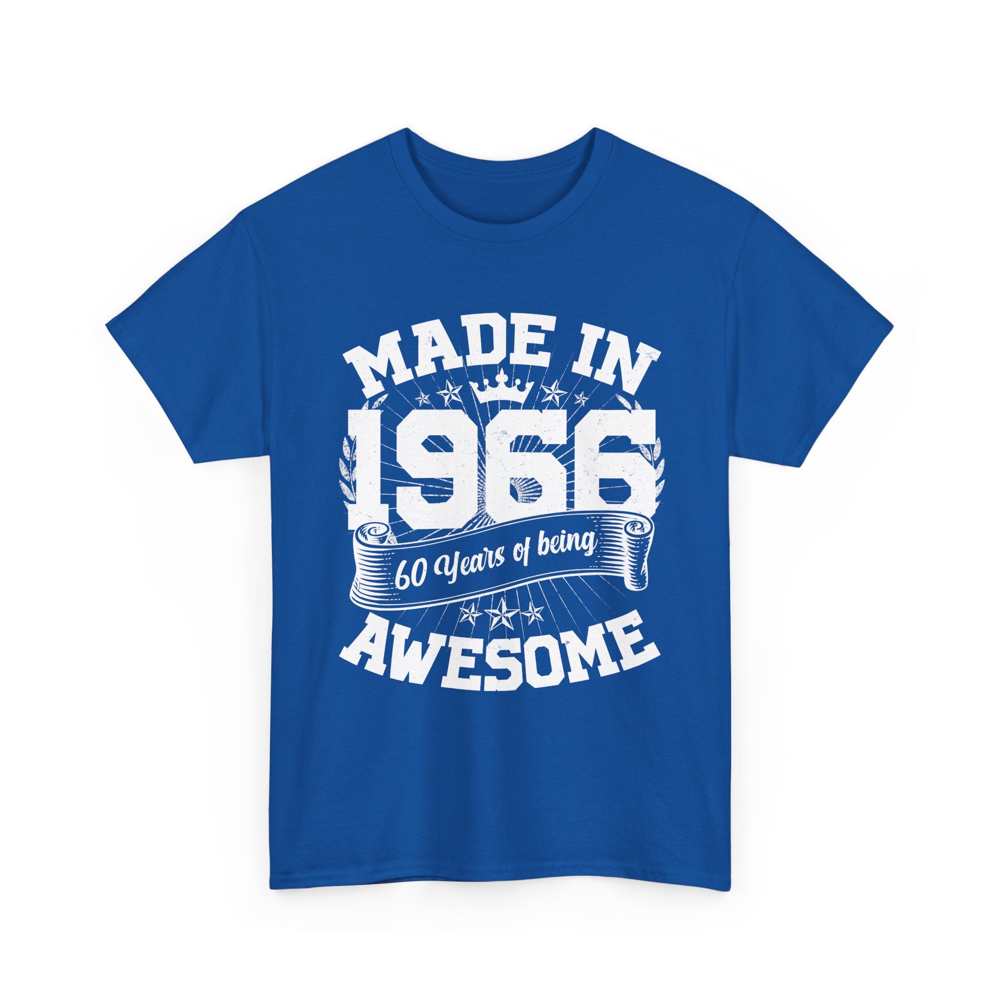 60th Birthday Vintage Crown Made In 1966 60 Years Of Being Awesome T-Shirt