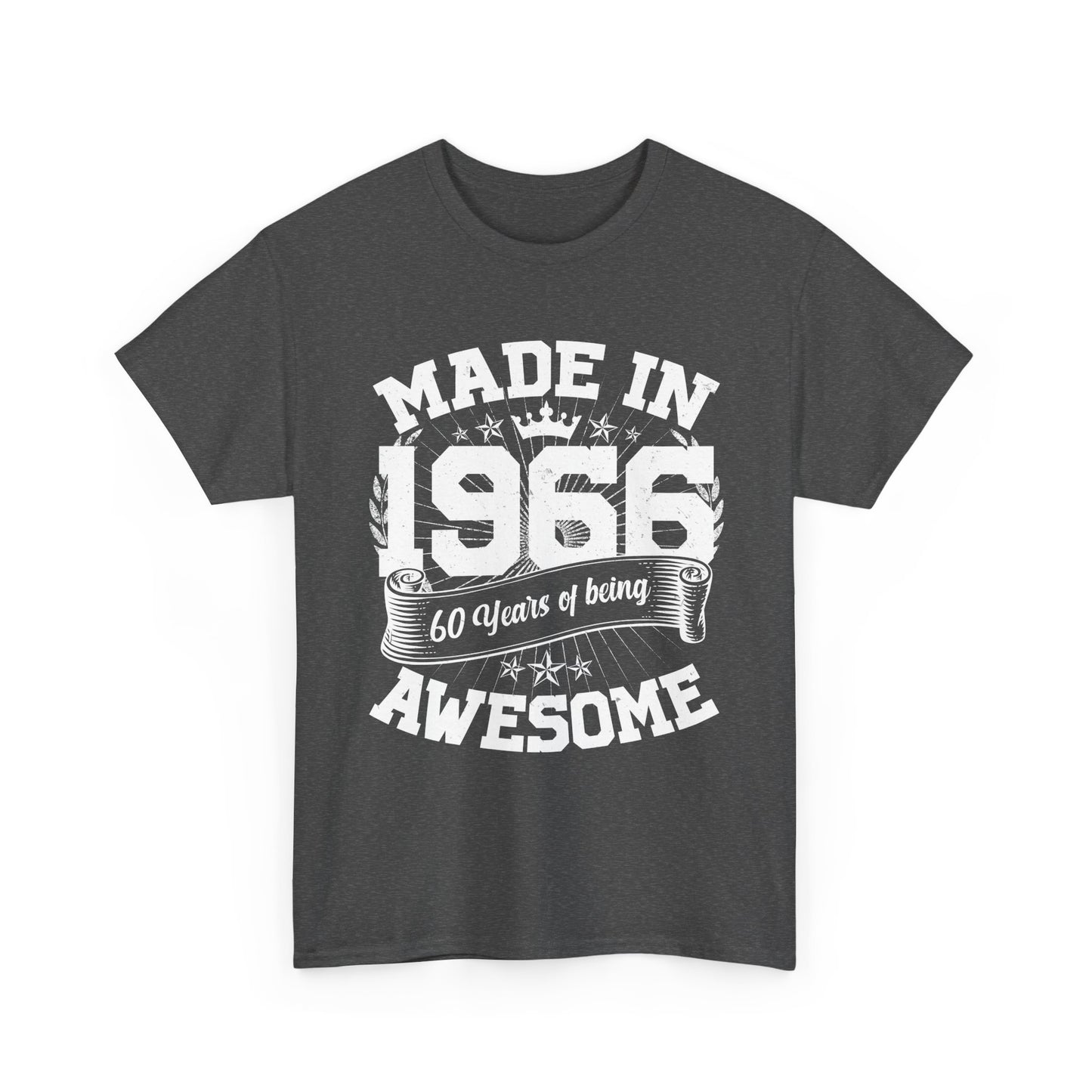 60th Birthday Vintage Crown Made In 1966 60 Years Of Being Awesome T-Shirt