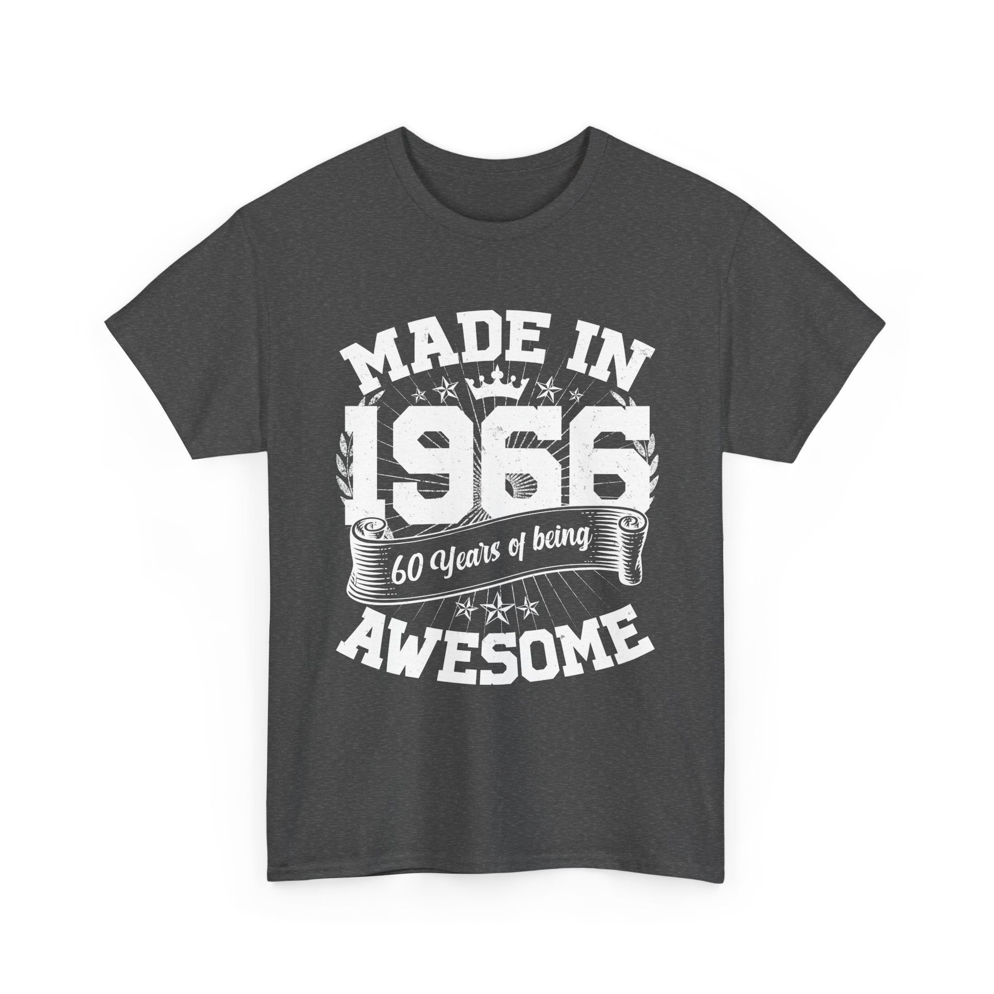 60th Birthday Vintage Crown Made In 1966 60 Years Of Being Awesome T-Shirt