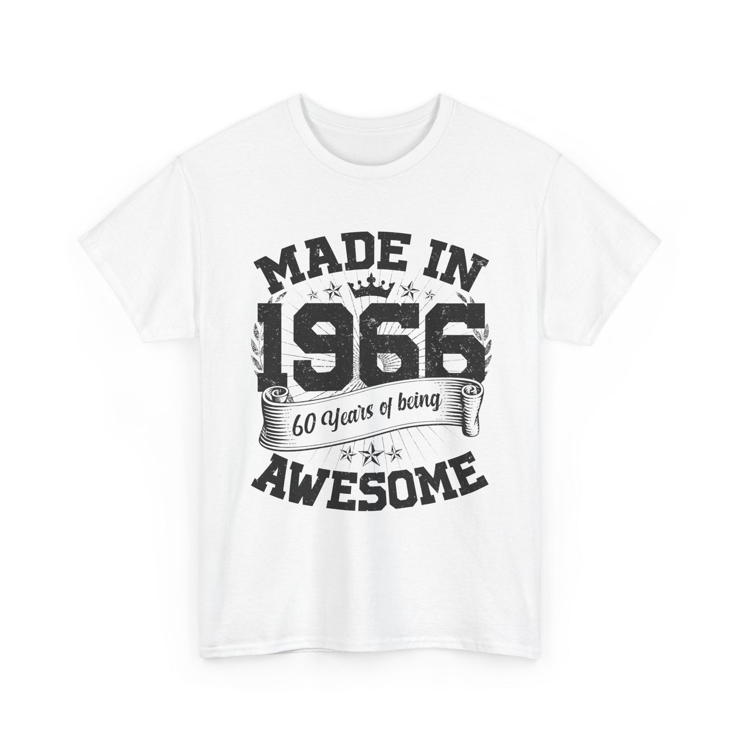 60th Birthday Vintage Crown Made In 1966 60 Years Of Being Awesome T-Shirt