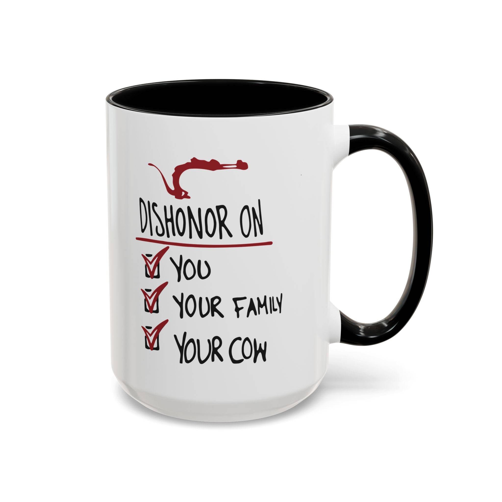 Coffee Mug - "Dishonor On You, Your Family, Your Cow" Funny Viking Gift