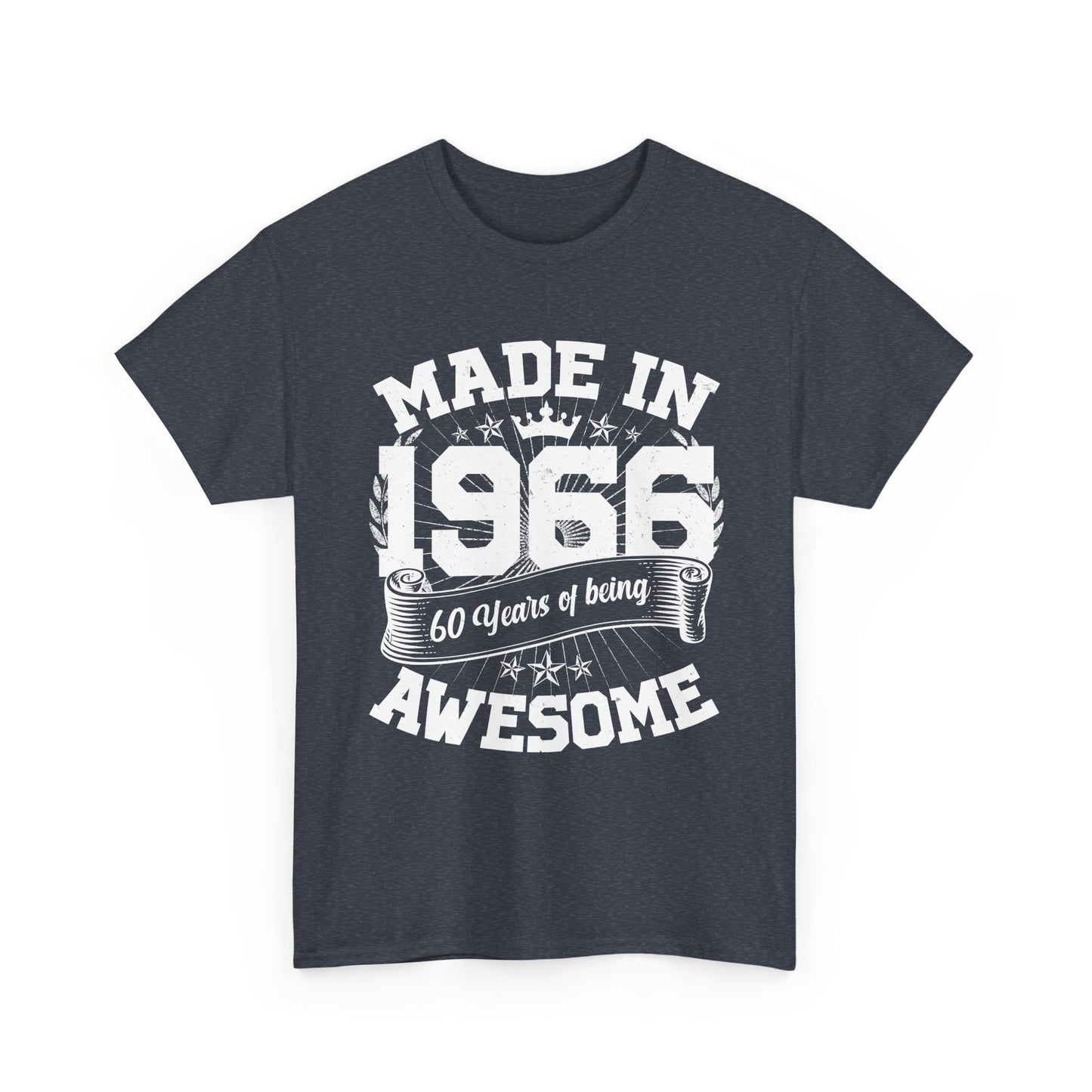 60th Birthday Vintage Crown Made In 1966 60 Years Of Being Awesome T-Shirt