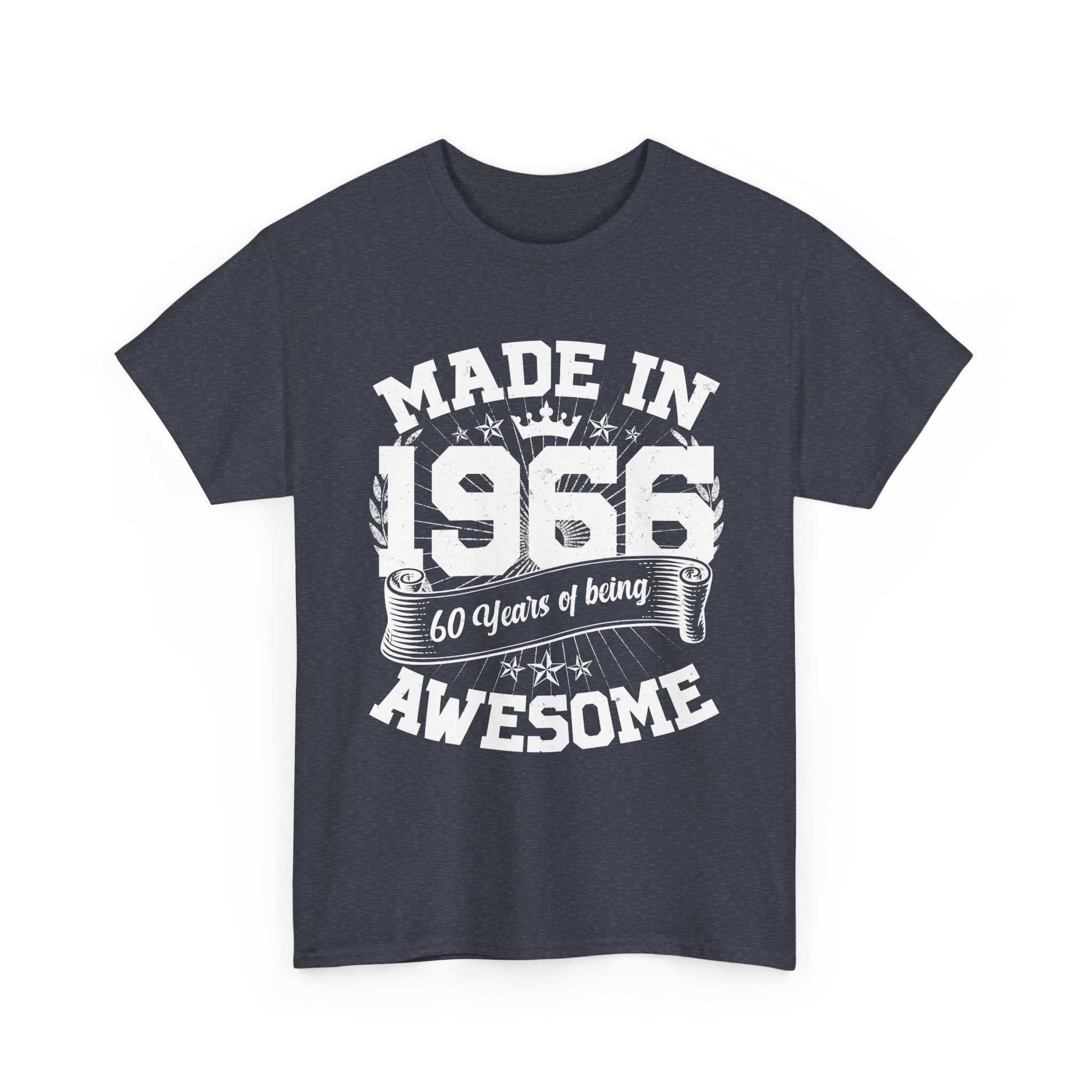 60th Birthday Vintage Crown Made In 1966 60 Years Of Being Awesome T-Shirt