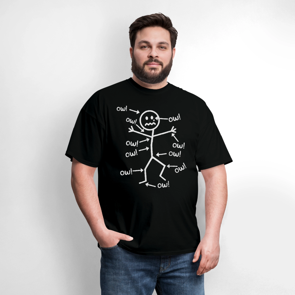 Ow Ow Ow Ow Ow Ow Ow Character T-Shirt - black