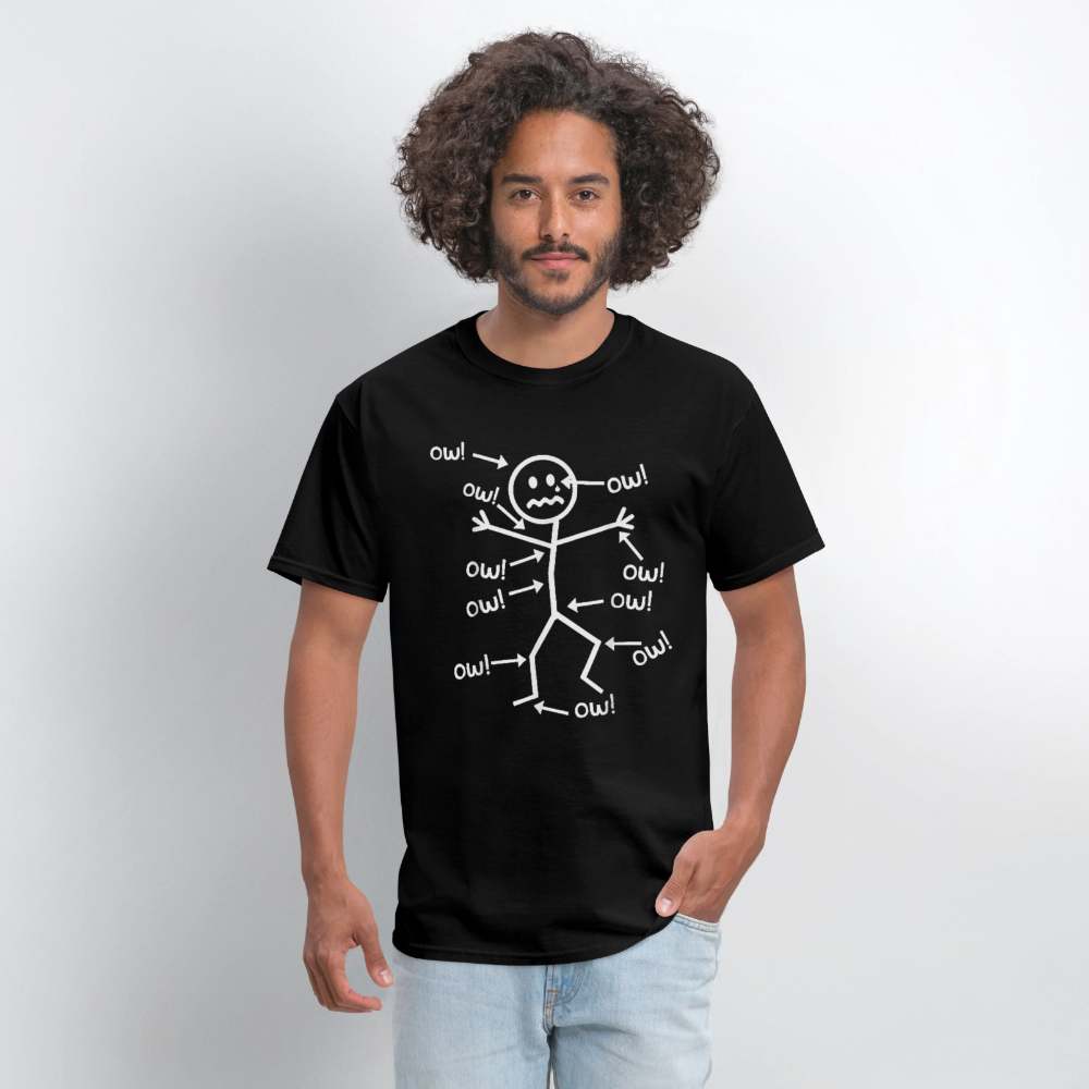 Ow Ow Ow Ow Ow Ow Ow Character T-Shirt - black