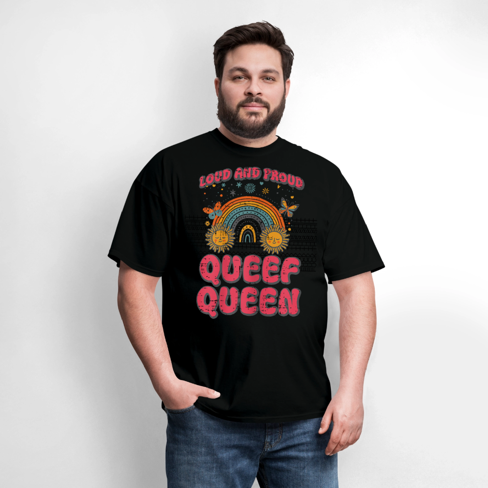 Inappropriate Proud Queen Rainbow Adult Humor Gag Joke Women T-Shirt - black