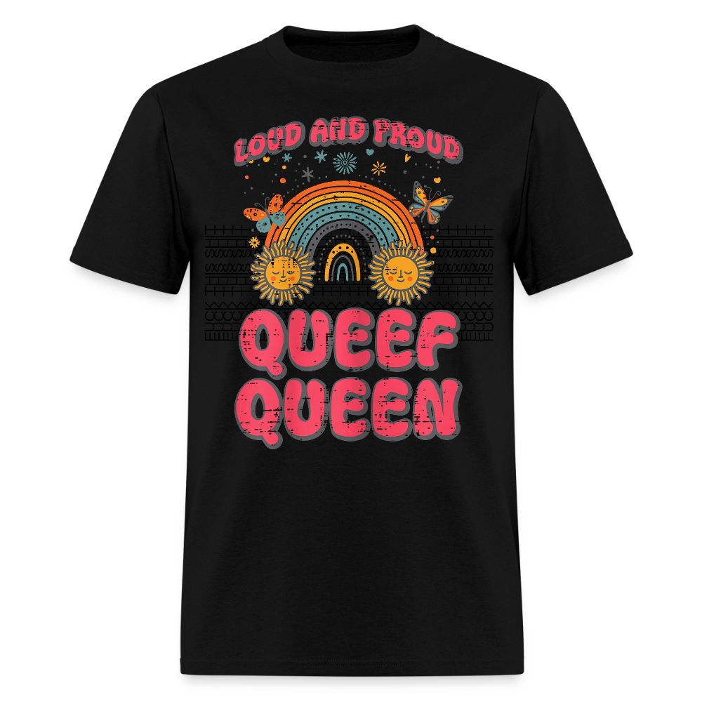 Inappropriate Proud Queen Rainbow Adult Humor Gag Joke Women T-Shirt - black