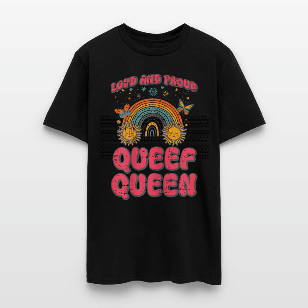 Inappropriate Proud Queen Rainbow Adult Humor Gag Joke Women T-Shirt - black