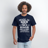 90th Birthday Made In 1936 90 Years Of Being Awesome Limited Edition T-Shirt - navy