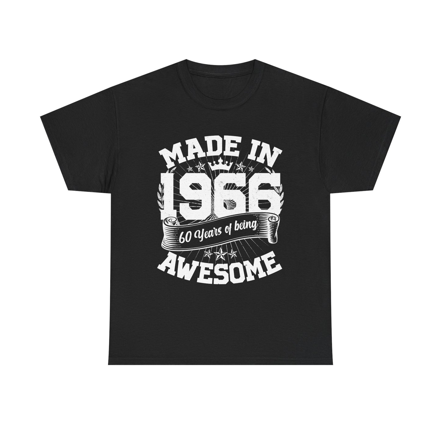 60th Birthday Vintage Crown Made In 1966 60 Years Of Being Awesome T-Shirt