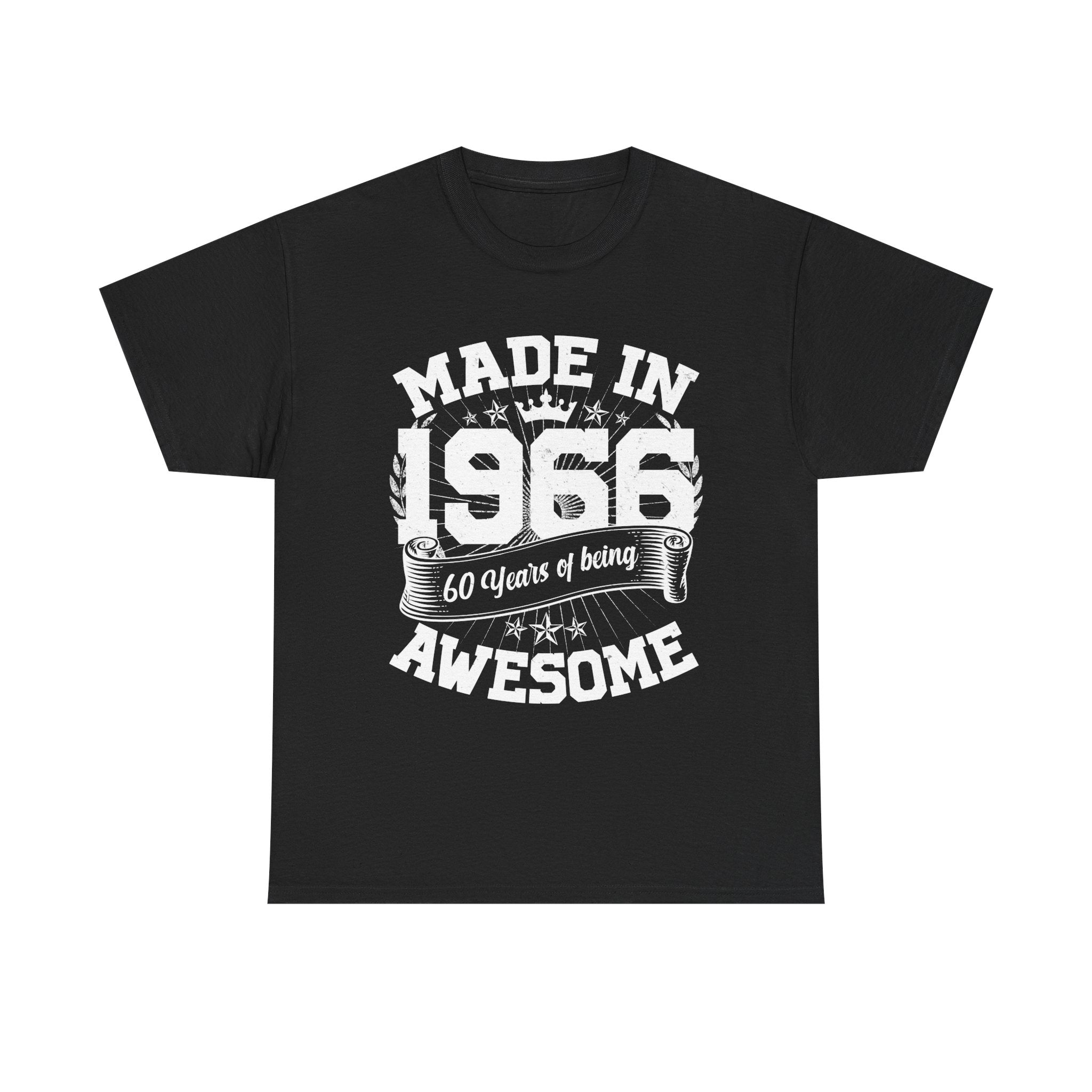 60th Birthday Vintage Crown Made In 1966 60 Years Of Being Awesome T-Shirt