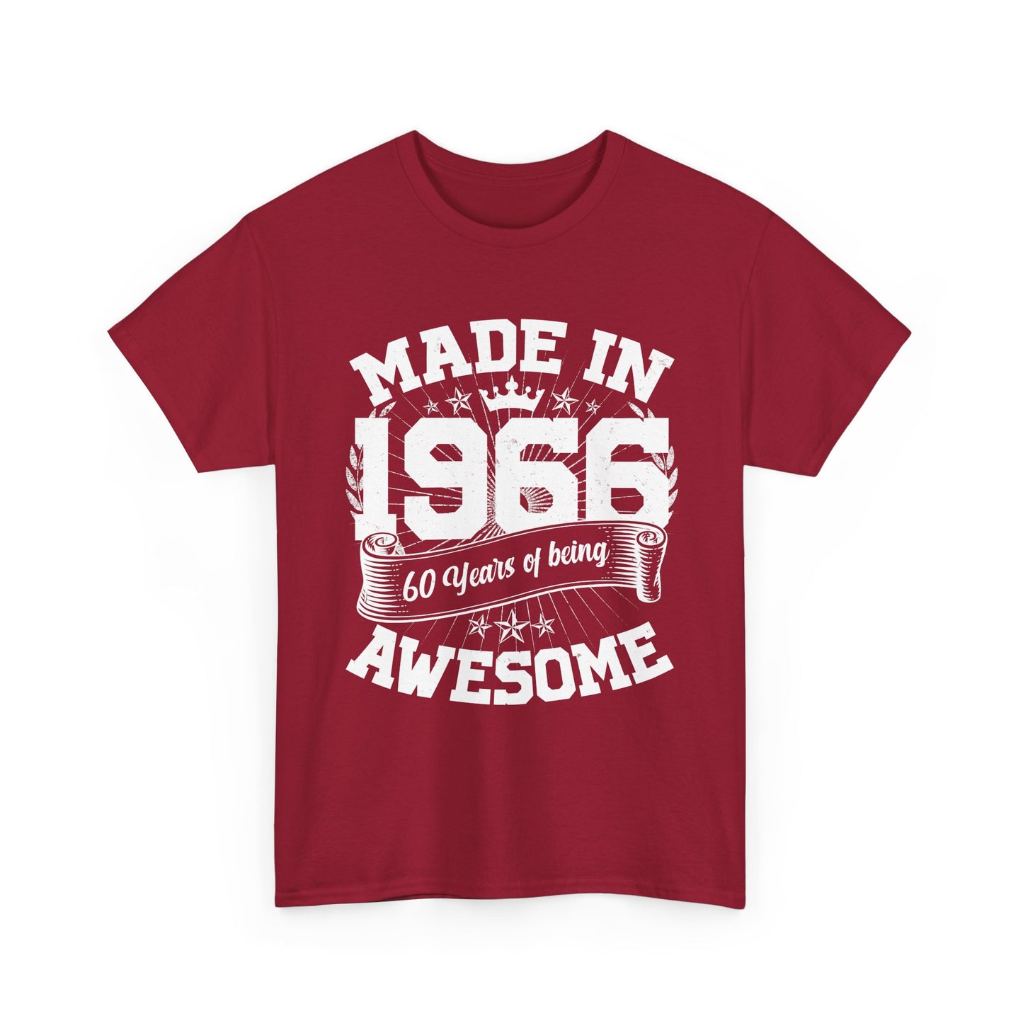 60th Birthday Vintage Crown Made In 1966 60 Years Of Being Awesome T-Shirt