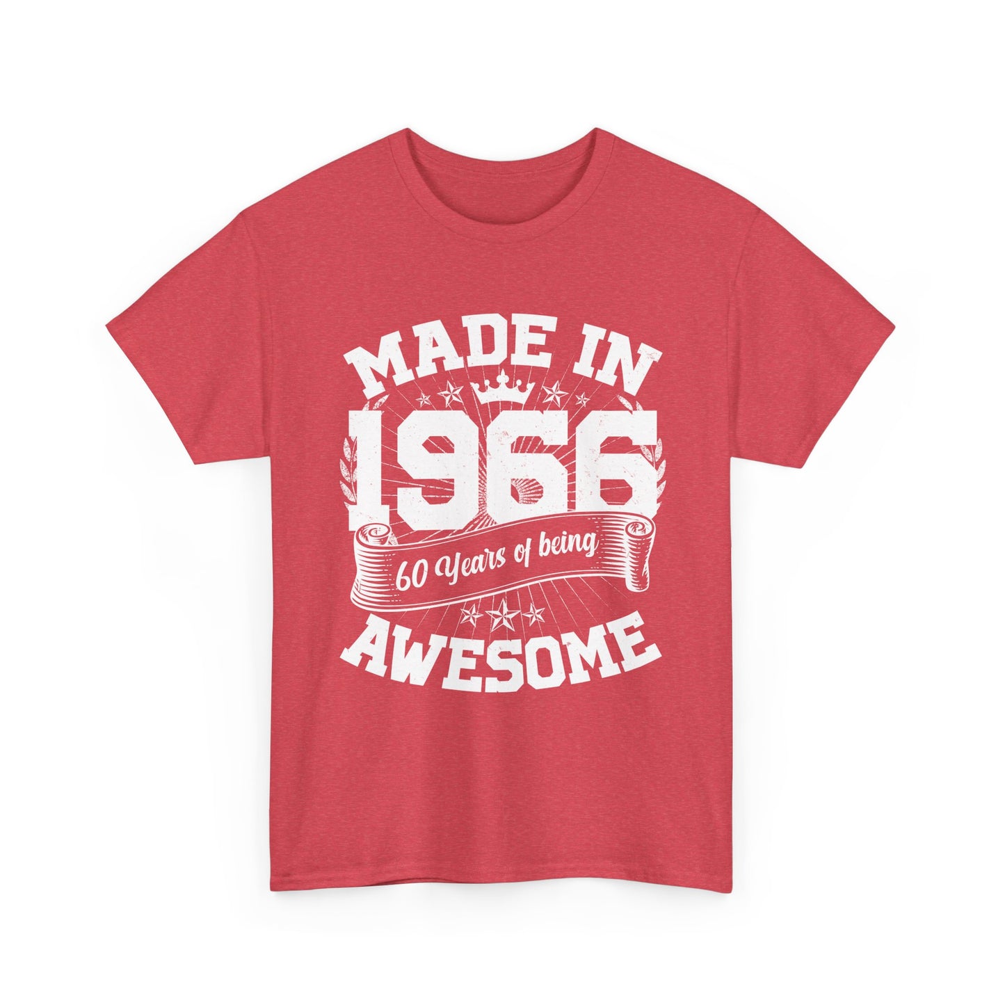 60th Birthday Vintage Crown Made In 1966 60 Years Of Being Awesome T-Shirt