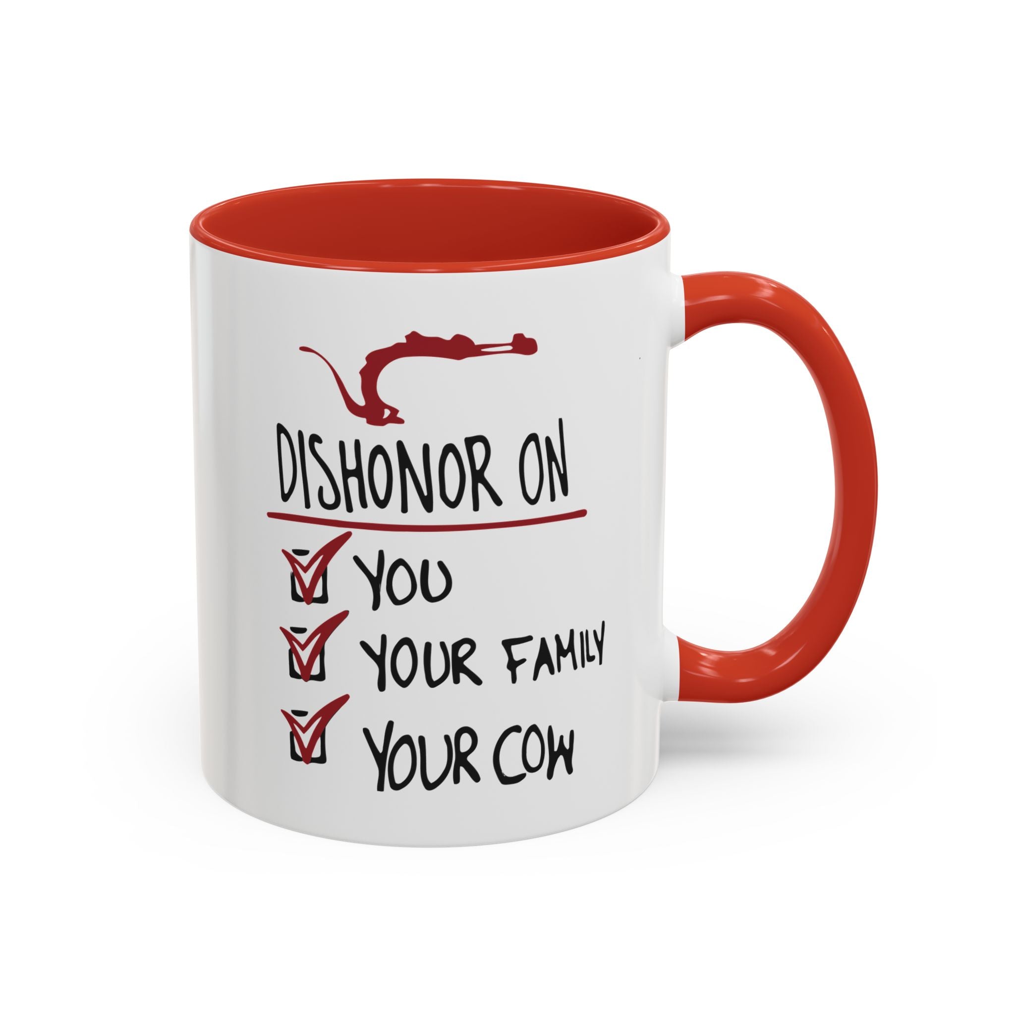 Coffee Mug - "Dishonor On You, Your Family, Your Cow" Funny Viking Gift