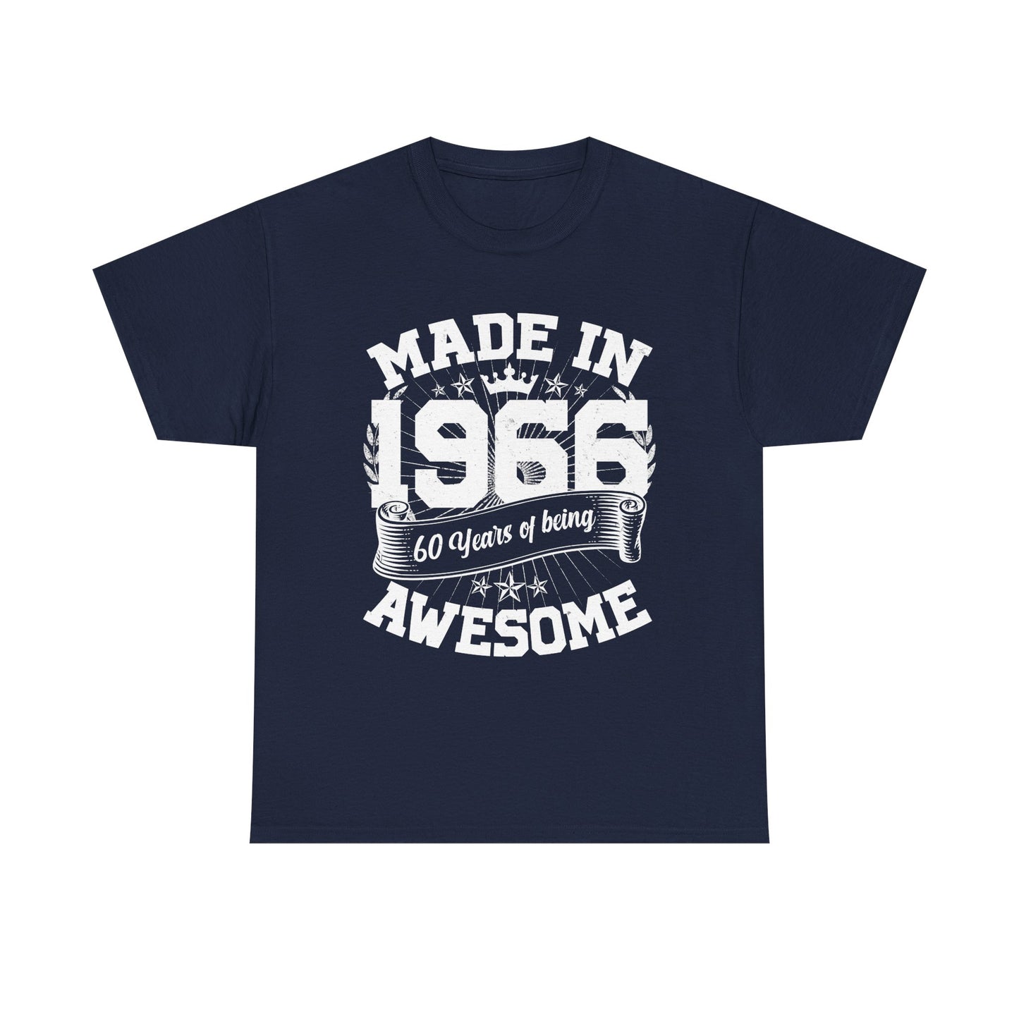 60th Birthday Vintage Crown Made In 1966 60 Years Of Being Awesome T-Shirt
