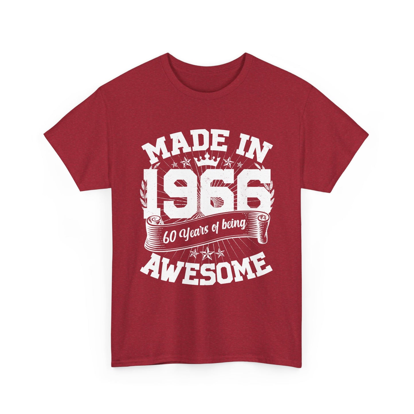 60th Birthday Vintage Crown Made In 1966 60 Years Of Being Awesome T-Shirt
