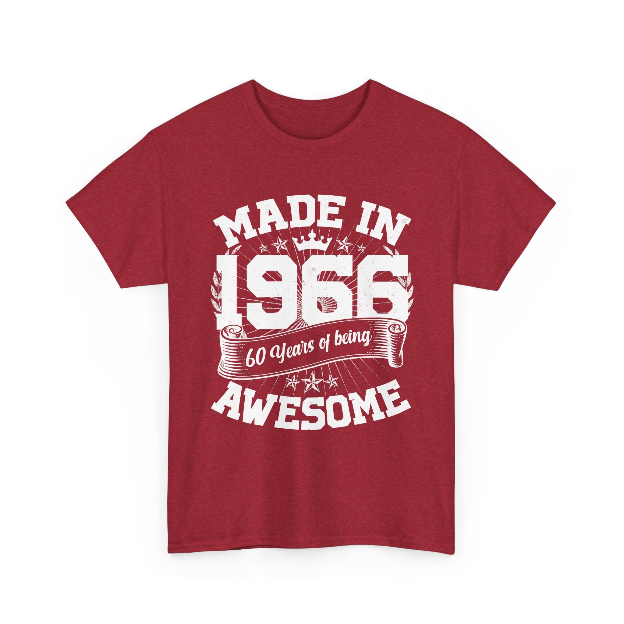 60th Birthday Vintage Crown Made In 1966 60 Years Of Being Awesome T-Shirt