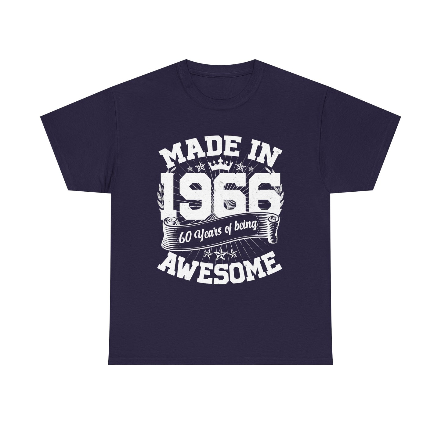 60th Birthday Vintage Crown Made In 1966 60 Years Of Being Awesome T-Shirt