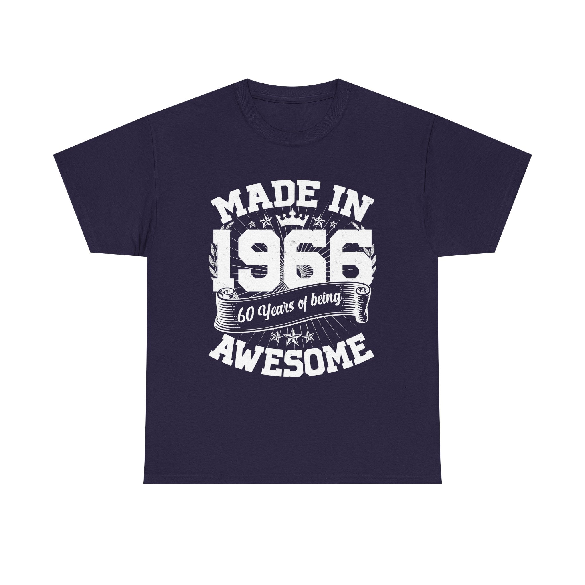 60th Birthday Vintage Crown Made In 1966 60 Years Of Being Awesome T-Shirt
