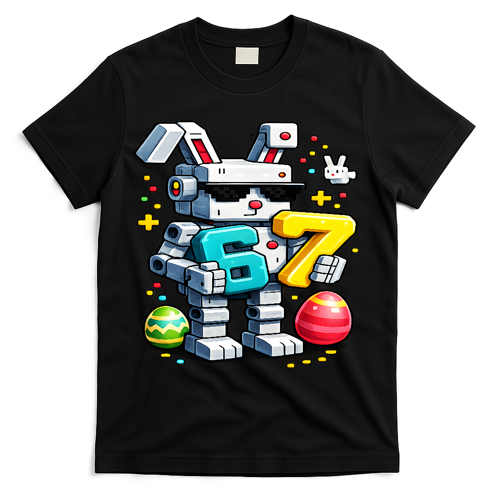 Easter Day Bunny Egg 6-7 Meme Gamer T-Shirt