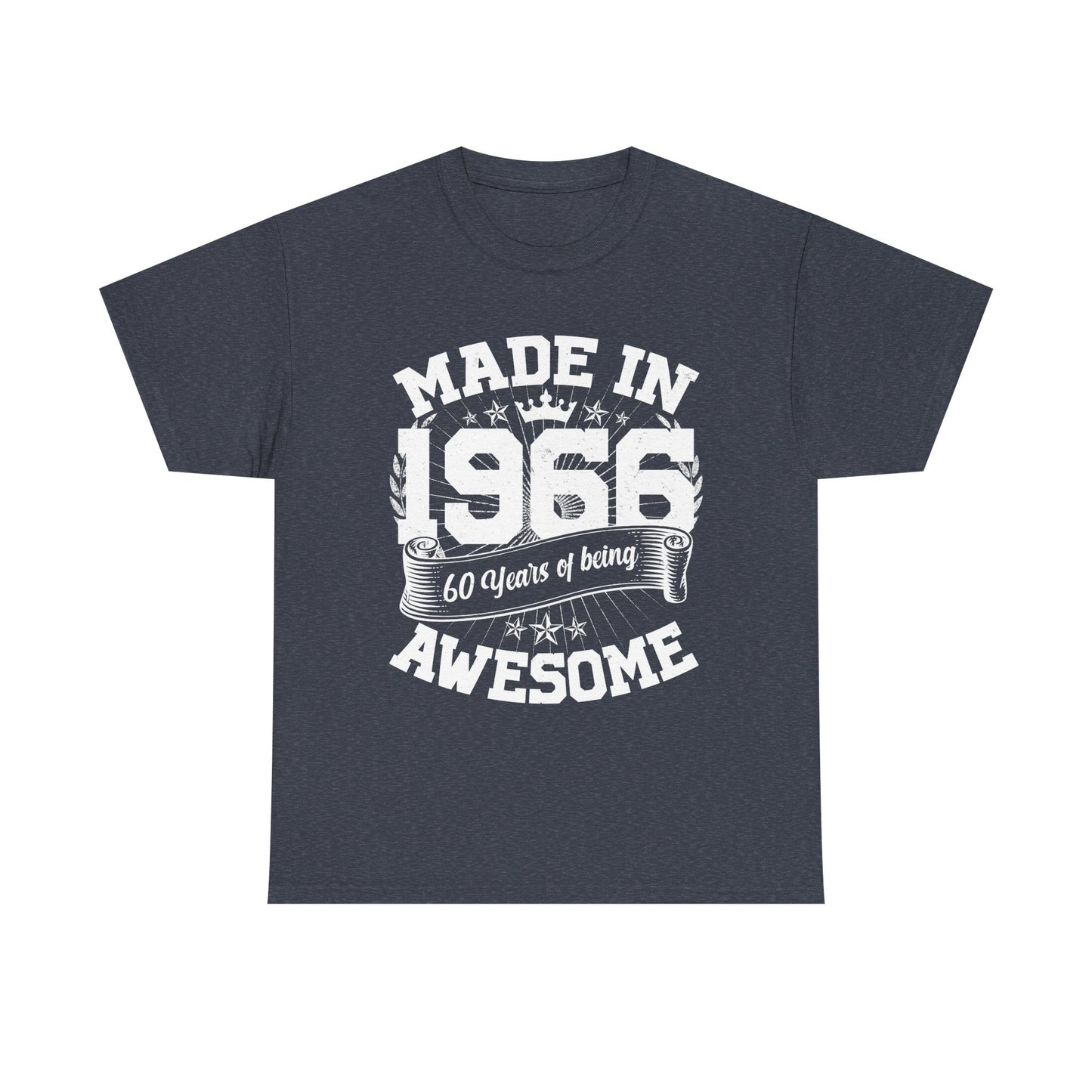 60th Birthday Vintage Crown Made In 1966 60 Years Of Being Awesome T-Shirt