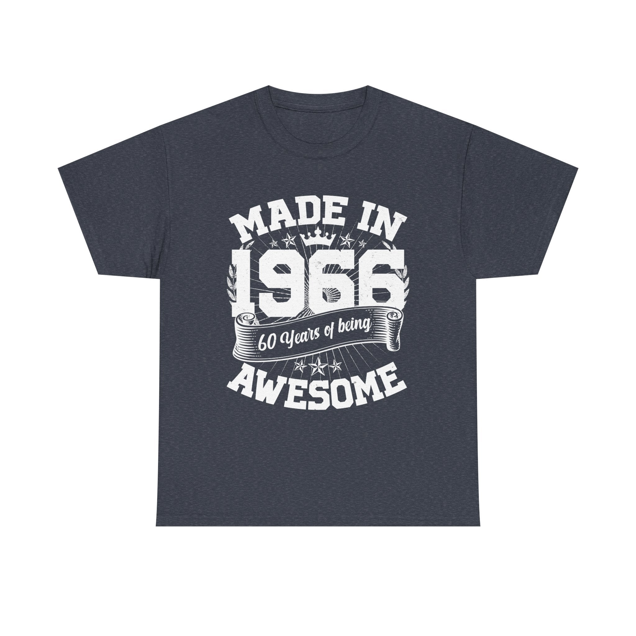 60th Birthday Vintage Crown Made In 1966 60 Years Of Being Awesome T-Shirt