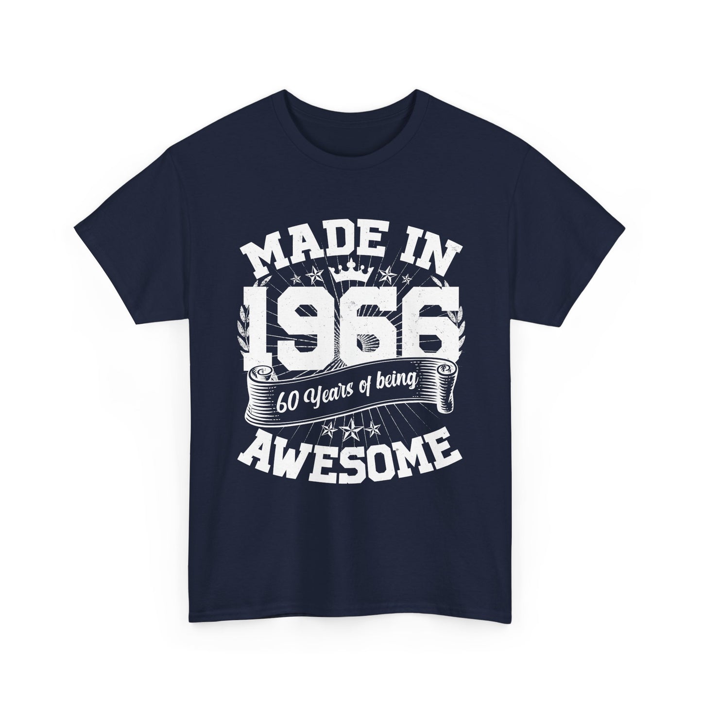 60th Birthday Vintage Crown Made In 1966 60 Years Of Being Awesome T-Shirt