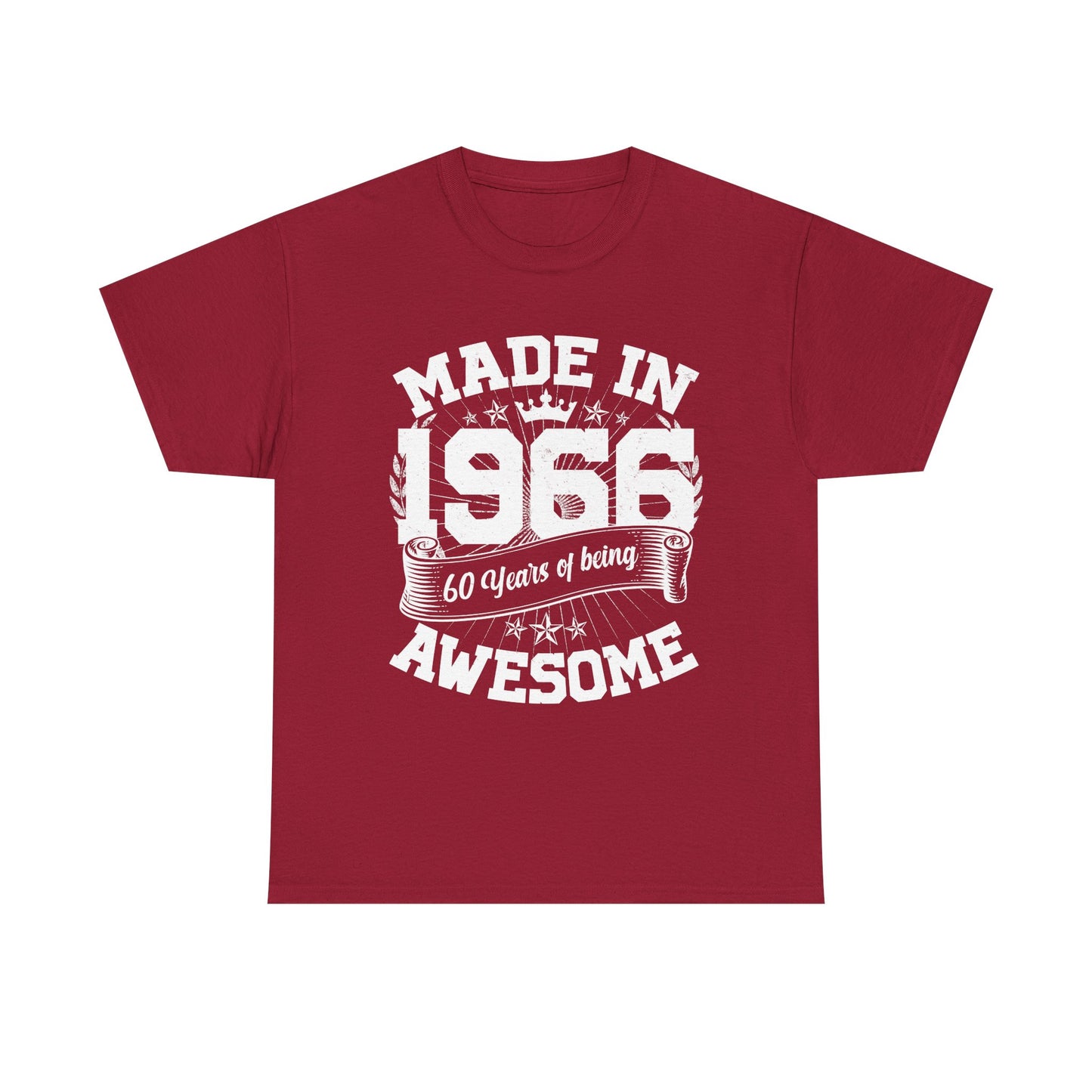 60th Birthday Vintage Crown Made In 1966 60 Years Of Being Awesome T-Shirt