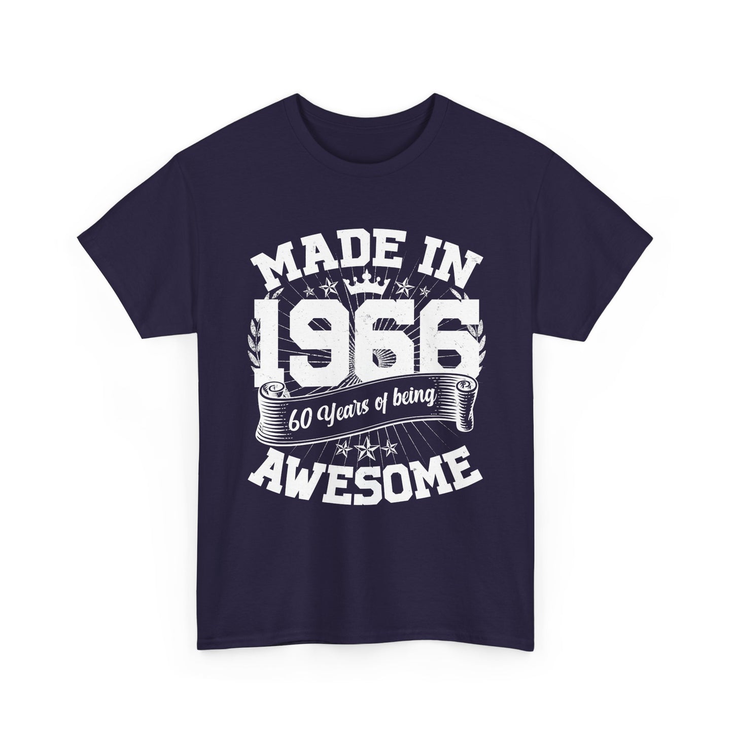 60th Birthday Vintage Crown Made In 1966 60 Years Of Being Awesome T-Shirt