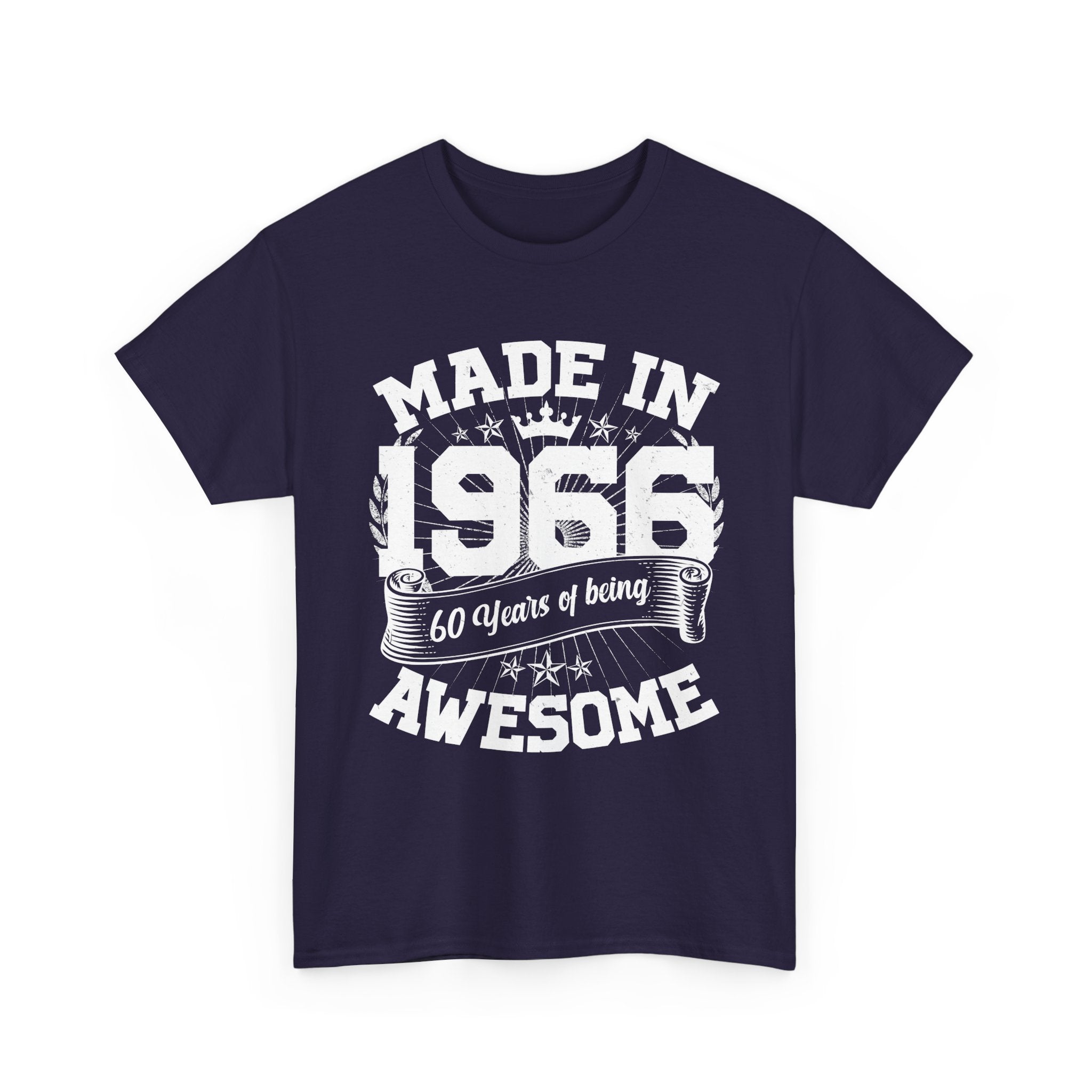 60th Birthday Vintage Crown Made In 1966 60 Years Of Being Awesome T-Shirt