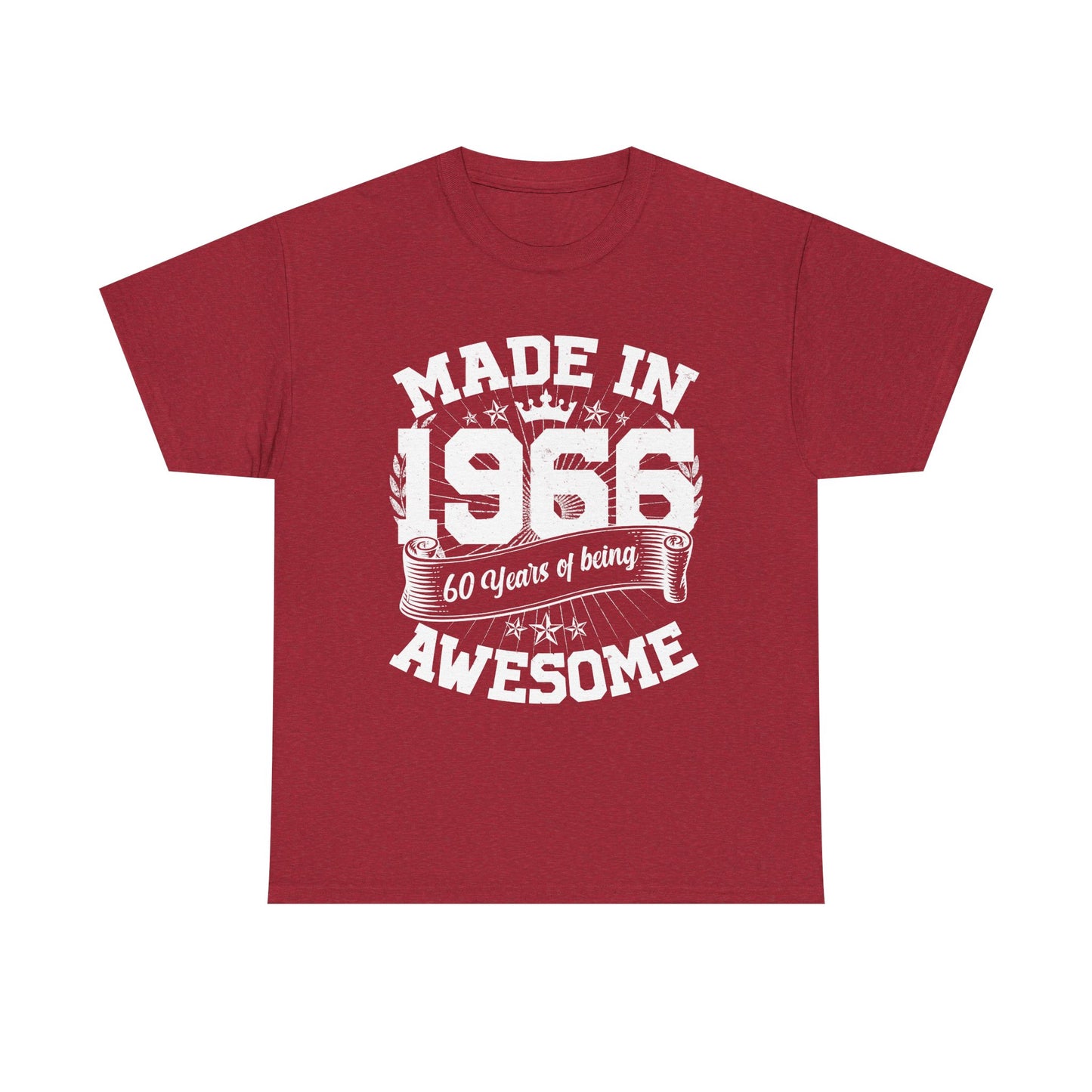 60th Birthday Vintage Crown Made In 1966 60 Years Of Being Awesome T-Shirt