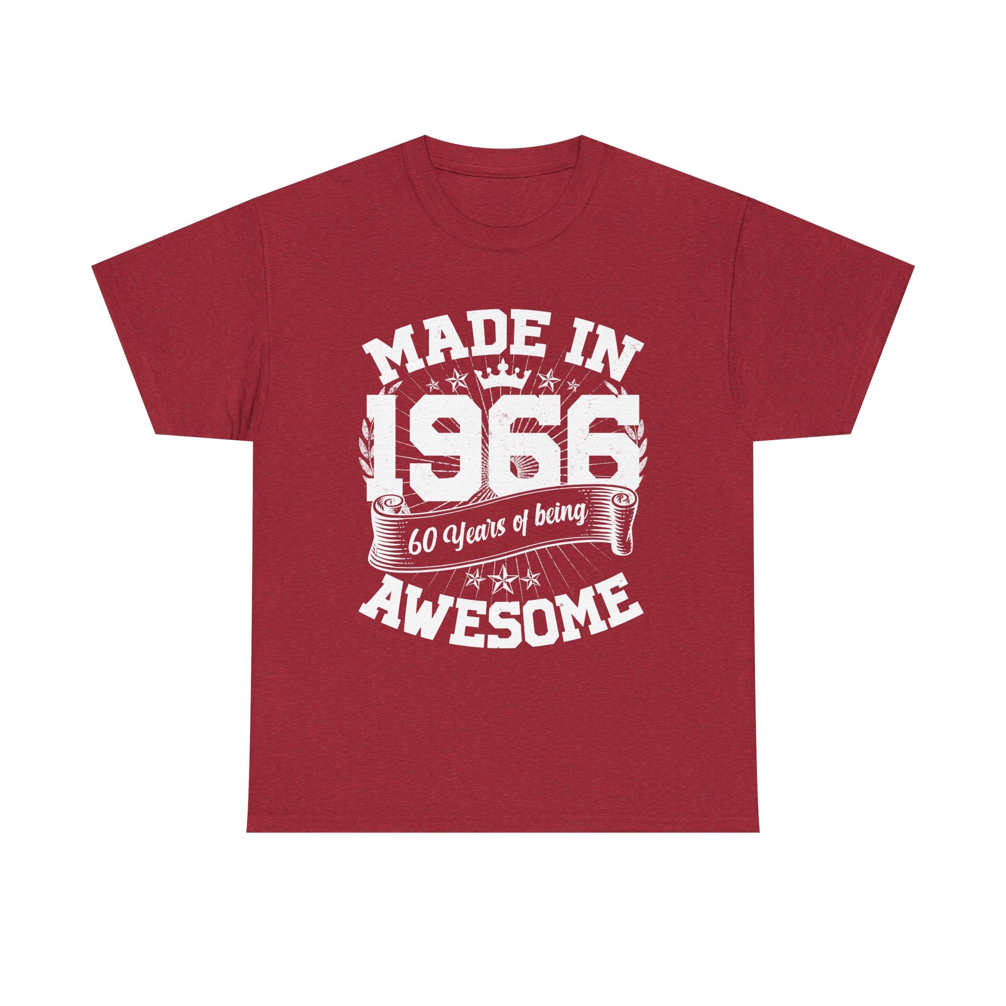 60th Birthday Vintage Crown Made In 1966 60 Years Of Being Awesome T-Shirt
