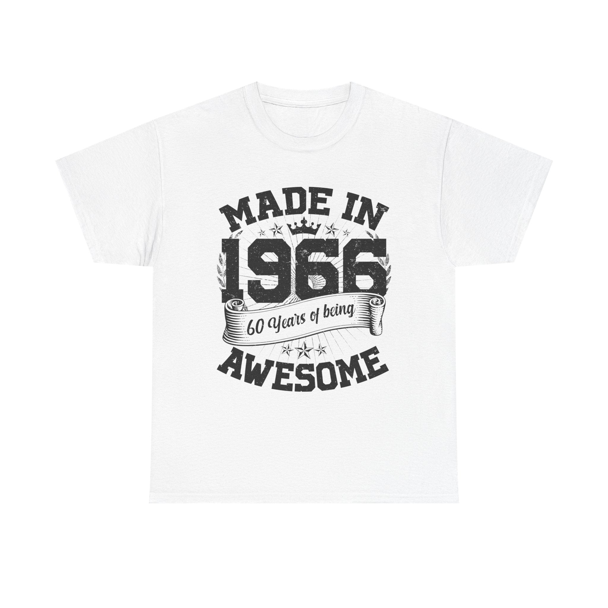 60th Birthday Vintage Crown Made In 1966 60 Years Of Being Awesome T-Shirt