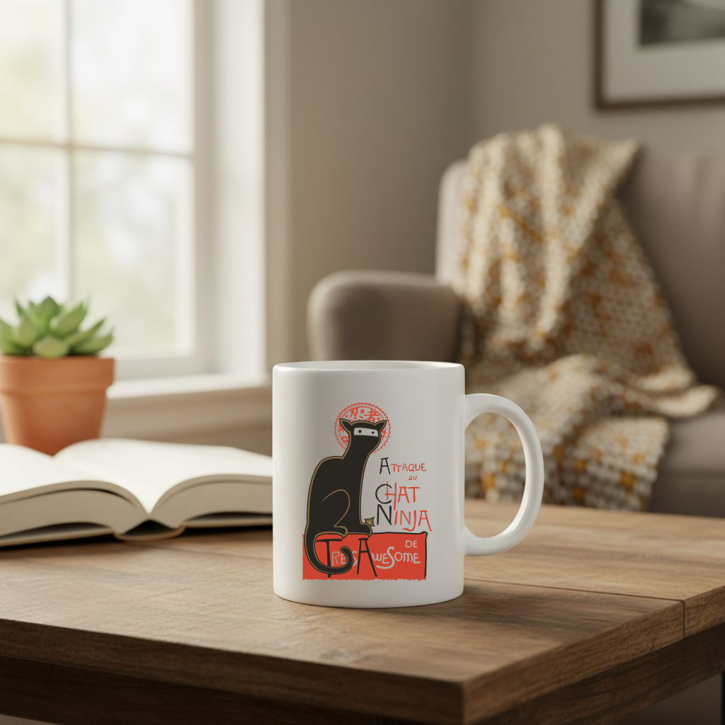 A French Ninja Cat! - 11Oz - Lifestyle02
