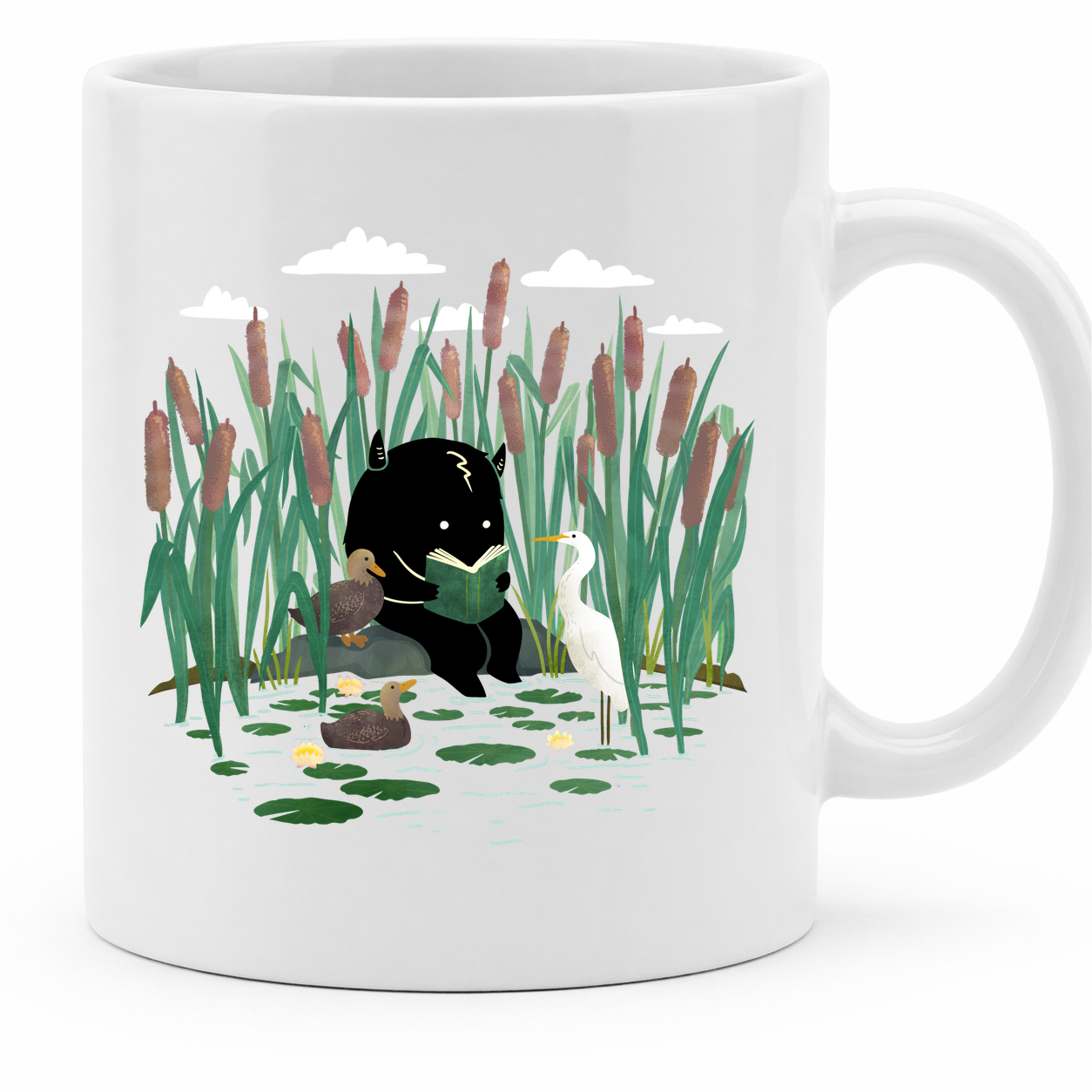 A Quiet Lake Spot – Book Lover Monster - 11Oz - Main