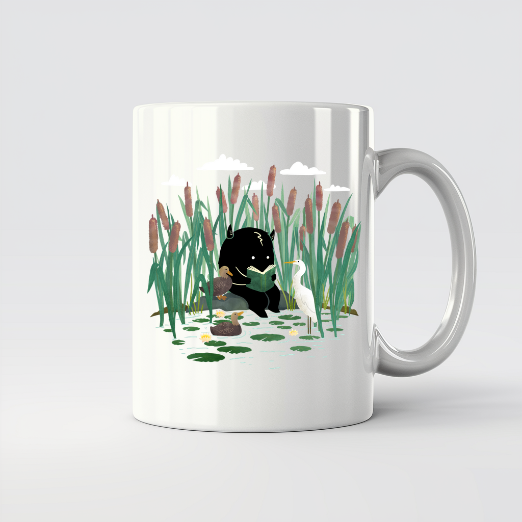 A Quiet Lake Spot – Book Lover Monster - 11Oz - Main2