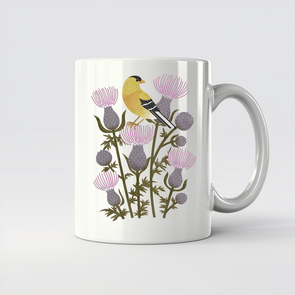 Goldfinch on Thistles - 11Oz - Main2