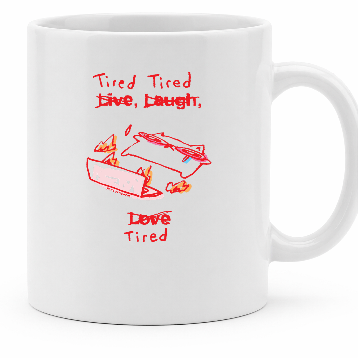 Live, Laugh, Love Tired Cat - 11Oz - Main
