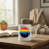 Peeking Cat In Rainbow Circle - 11Oz - Lifestyle02