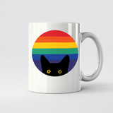 Peeking Cat In Rainbow Circle - 11Oz - Main2
