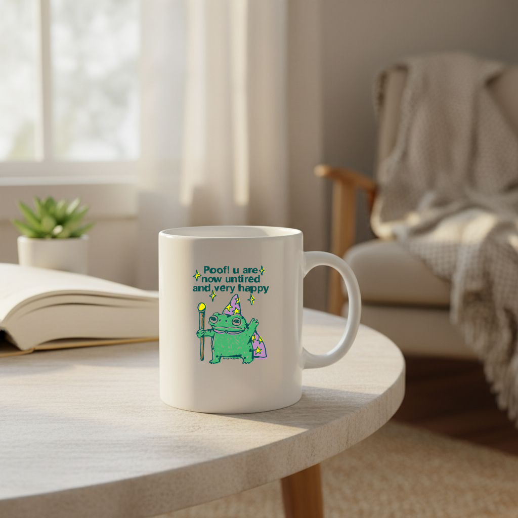 Poof! you are now untired and very happy wizard frog - 11Oz