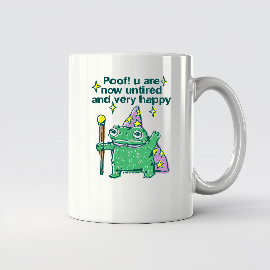 Poof! you are now untired and very happy wizard frog - 11Oz - Main2